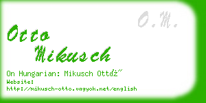 otto mikusch business card